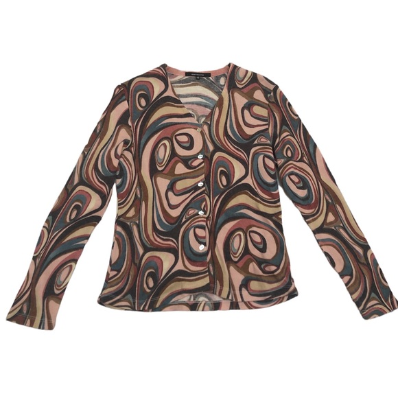 Groovy Swirled True Vintage Cardigan - Picture 1 of 3